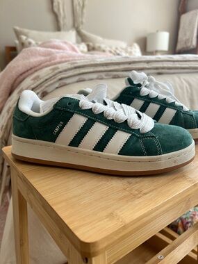 Adidas Campus Suede Sneakers - Green/White